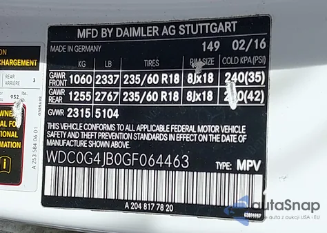 2016 Mercedes-Benz Glc 300 z USA, uszkodzony, nr VIN WDC0G4JB0GF064463
